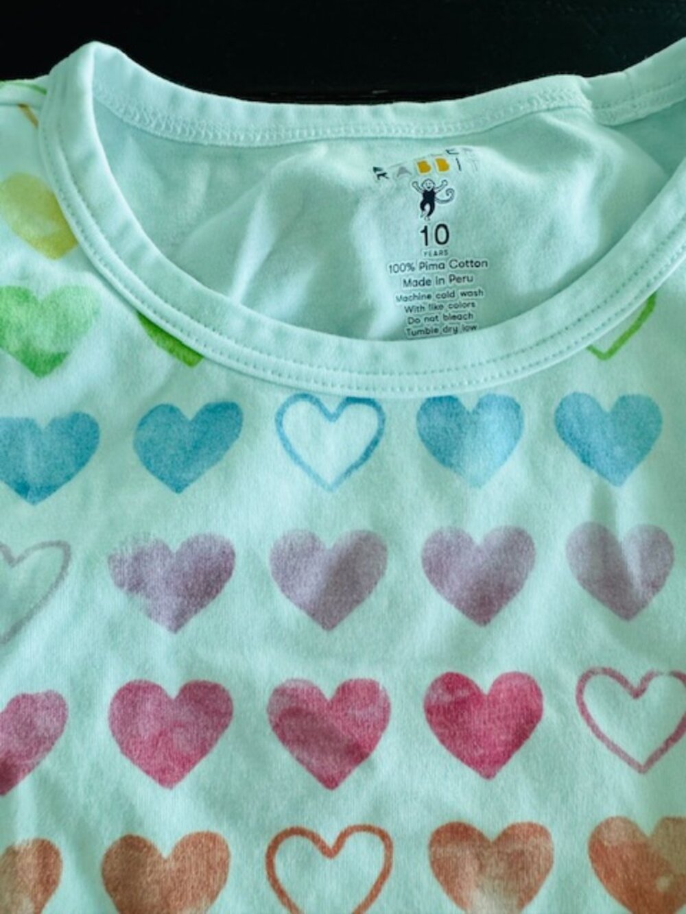 Roller Rabbit Kids Watercolor Hearts Playa Set Rainbow sz.10 - Picture 2 of 2